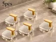 Acrylic Ribbed Style Bathroom/Kitchen Hooks (5pc) - 1