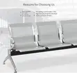 Metallic Stainless Steel 3-Seater Waiting Bench - 5