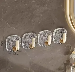 Acrylic Wall Mounted Self Adhesive Hooks (4pc)