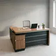 Modern Executive L-Desk | 160cm Brown Extended Office Table - 5