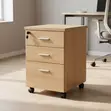 Three-Drawer Corporate Storage Cabinet - Brown Wood - 1