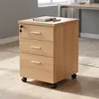 Three-Drawer Corporate Storage Cabinet - Brown Wood - 2