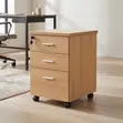 Three-Drawer Corporate Storage Cabinet - Brown Wood - 3