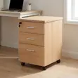Three-Drawer Corporate Storage Cabinet - Brown Wood - 5