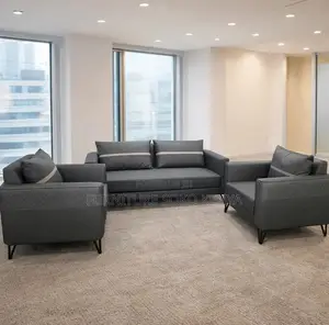 Executive 5-Seater Leather Sofa Set - Gray