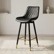 Home Office Leather Ergonomic Barstool (Nyeusi) - 1