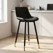 Home Office Leather Ergonomic Barstool (Nyeusi) - 3