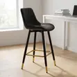 Home Office Leather Ergonomic Barstool (Nyeusi) - 4