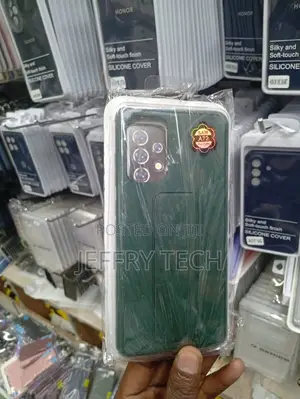 Kava ya Kijani Kibichi ya Silicone na Kickstand kwa Samsung Galaxy A72