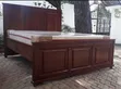 5x6 Mahogany-Stained Wooden Bed with 8" High Density Mattress Set - 1