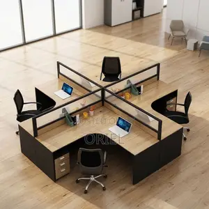 4-Staff Curved Office Workstation
