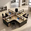 4-Staff Curved Office Workstation - 2
