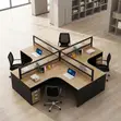 4-Staff Curved Office Workstation - 4