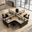 4-Staff Curved Office Workstation - 5