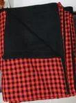 Blanketi ya Maasai ya Fleece - Nyekundu, Kijivu, Nyeupe & Nyeusi - 2