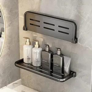 Foldable Metallic Floating Shelf 30cm - Gun Grey