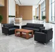 Executive 5-Seater Sofa Set - Black Leather - 2
