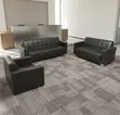 Executive 5-Seater Sofa Set - Black Leather - 3