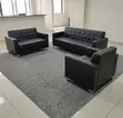 Executive 5-Seater Sofa Set - Black Leather - 4