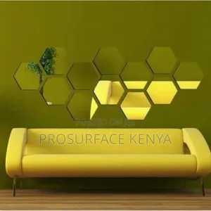 Gold and Silver Hexagonal Geometric Mirrors (Set of 12)