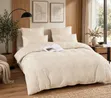 Beige Diamond Tufted Duvet Set - Queen/King - Luxury Microfiber - 1