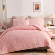Pink Wave Tufted Duvet Set - Microfiber ya Kifahari - Queen/King - 1