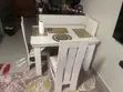 Used Dining Set - Square, White, Seats 4 - 5