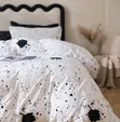 Black White Ink Splatter Duvet Set - 6 PCS - New - 2