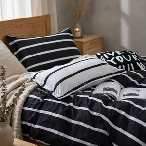 Black & White Stripes Duvet Set - 6x6/6x7 - 6PCS - New