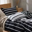 Black & White Stripes Duvet Set - 6x6/6x7 - 6PCS - New - 1