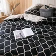 Black & White Lattice Duvet Set - 6x6/6x7 - 6PCS - 1