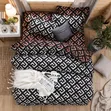 Black Geometric Maze Duvet Set - 6x6/6x7 - 6PCS - New - 2