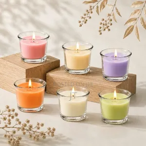 6pc Set of Scented Candles in Glass