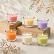 6pc Set of Scented Candles in Glass - 1