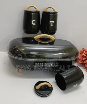 Elegant Bread Storage Bin with 3 Canisters