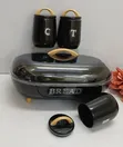 Elegant Bread Storage Bin with 3 Canisters - 1