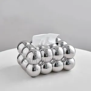 Kishikilia Kisanduku cha Leso cha Fedha cha Bubble / Jalada la Kisanduku cha Tishu