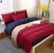 Maroon Navy Double Sided Duvet Set - 6x6 & 5x6 - 4PCS - 1