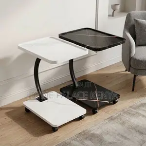 Elegant Sofa Side Table - Black Glossy Finish