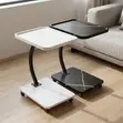 Elegant Sofa Side Table - Black Glossy Finish - 2