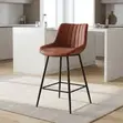 Kiti cha Baa cha Kisasa cha Rangi ya Brown - Kiti cha Jikoni chenye Mtindo - 5