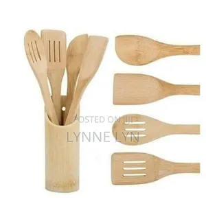 4pc Bamboo Cooking Utensil Set with Holder