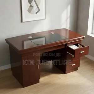 Executive Mahogany-Finish Office Desk (1.4M)