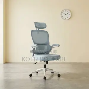 Ergonomic Mesh Office Chair - White & Grey