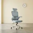 Ergonomic Mesh Office Chair - White & Grey - 1