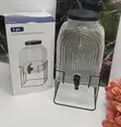 5.7L Ribbed Glass Beverage Dispenser - 2