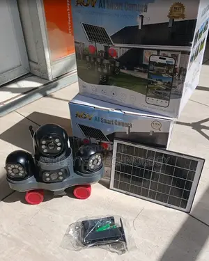 V380 Pro 4G Quad View Solar CCTV Camera with Strobe Light