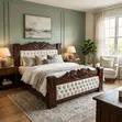 King Size Mahogany Padded Bed Frame - 3