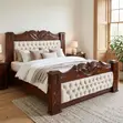 King Size Mahogany Padded Bed Frame - 5