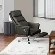Executive Leather Reclining Desk Chair - 5